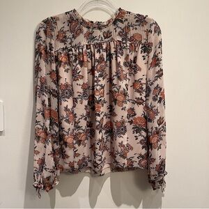 Wilfred By Artizia Lourdes Floral Long Sleeve Top Size Small
